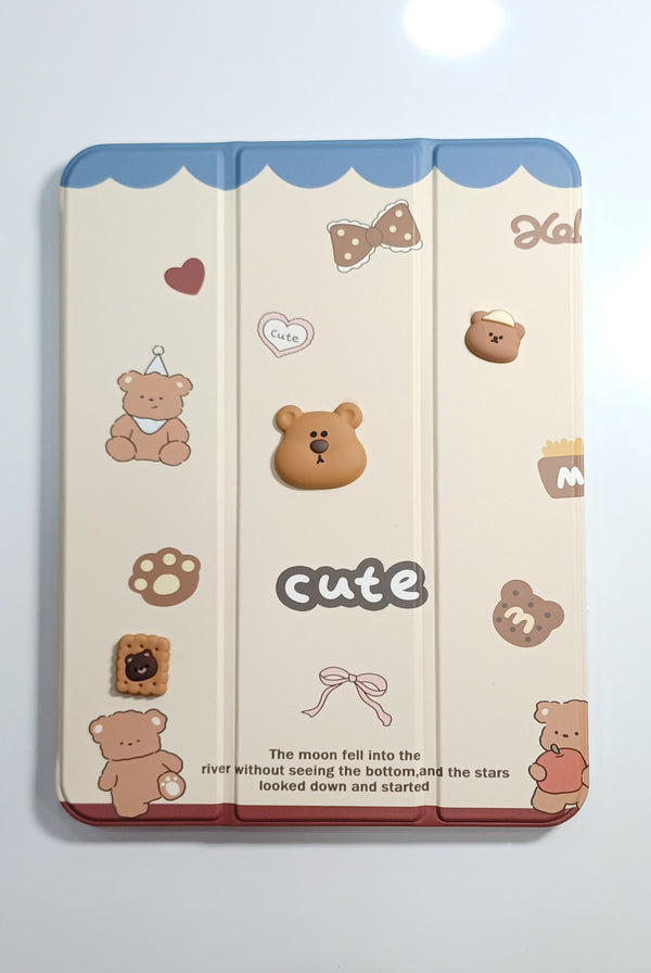 Sweet Bear & Cookies Flip Cover for iPad Air A16 or iPad 10th gen 2022