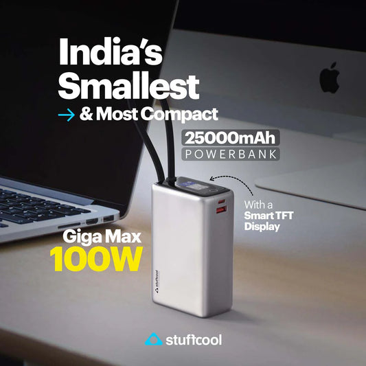 Stuffcool Giga Max Smallest 25000mAh 100W Power Bank