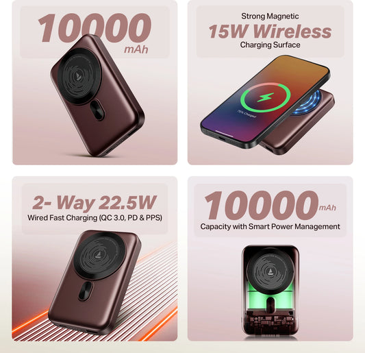 Boat EnergyShroom PB331 (Magsafe) 10000mAh Magnetic Wireless Powerbank