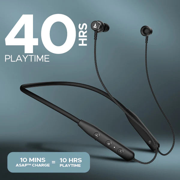 boAt Rockerz 110 Wireless Neckband – 40H Playtime, Dual Pairing, BEAST Mode, Bluetooth 5.3, IPX5