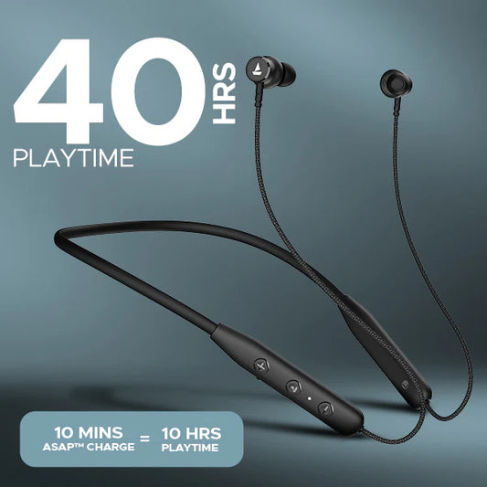 boAt Rockerz 110 Wireless Neckband – 40H Playtime, Dual Pairing, BEAST Mode, Bluetooth 5.3, IPX5
