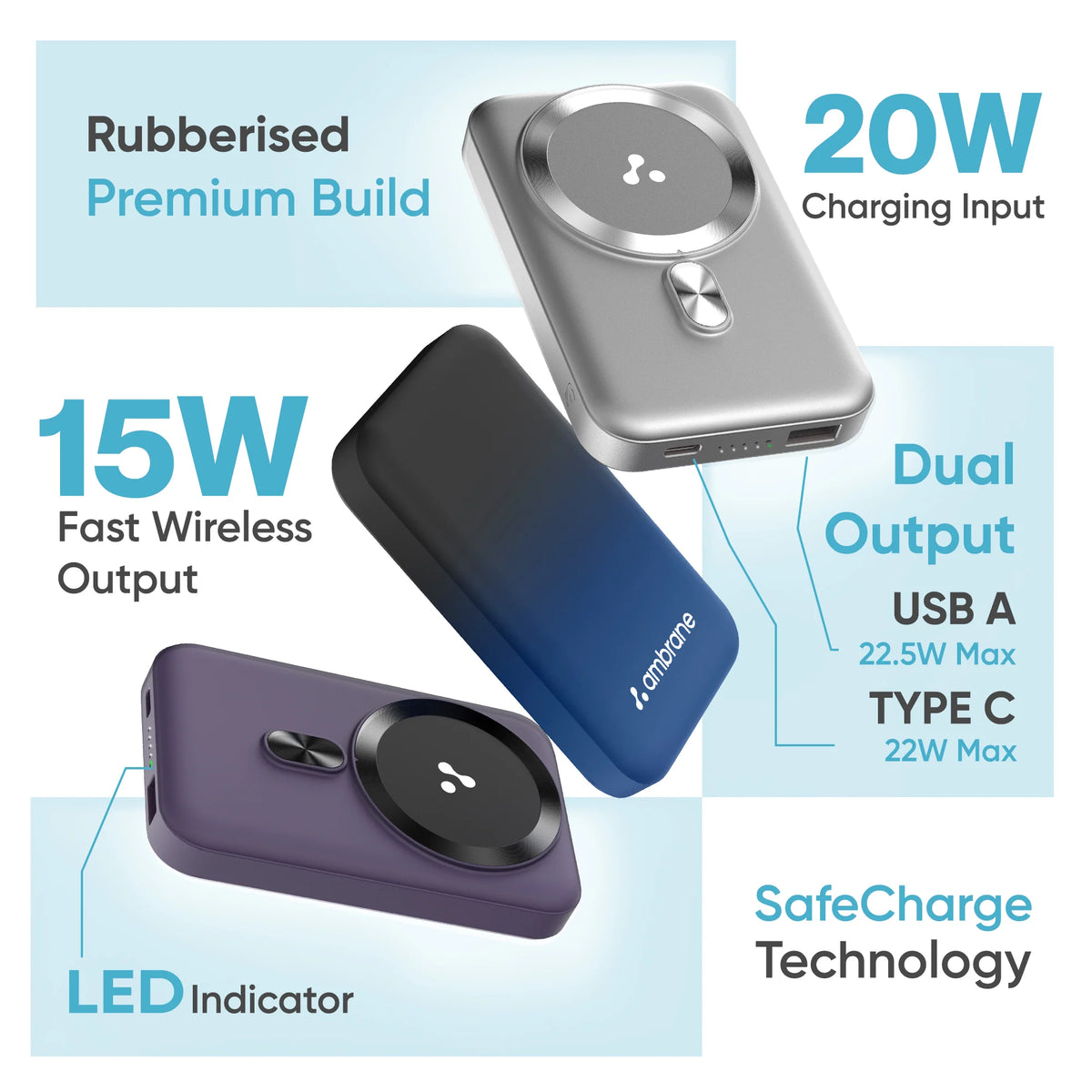 Ambrane Magsafe Wireless 10000Mah (Aerosync Snap)
