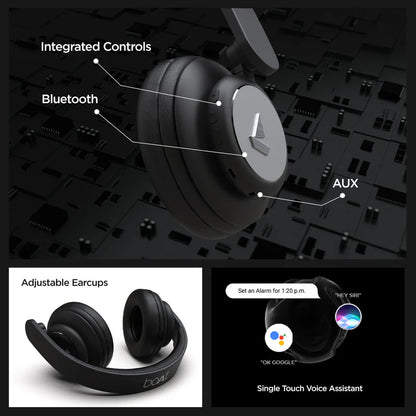 boAt Rockerz 450 Wireless Headphones – 15H Playback, 40mm Drivers, Bluetooth & AUX Mode