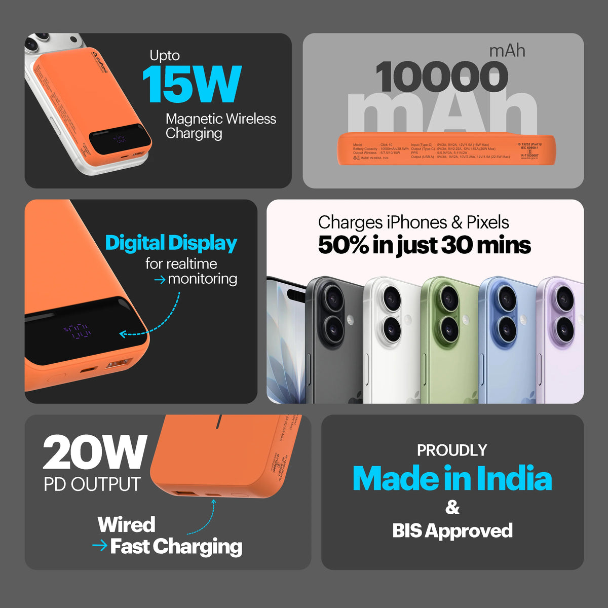 Stuffcool Click 10000mAh Slim Magnetic Wireless Powerbank