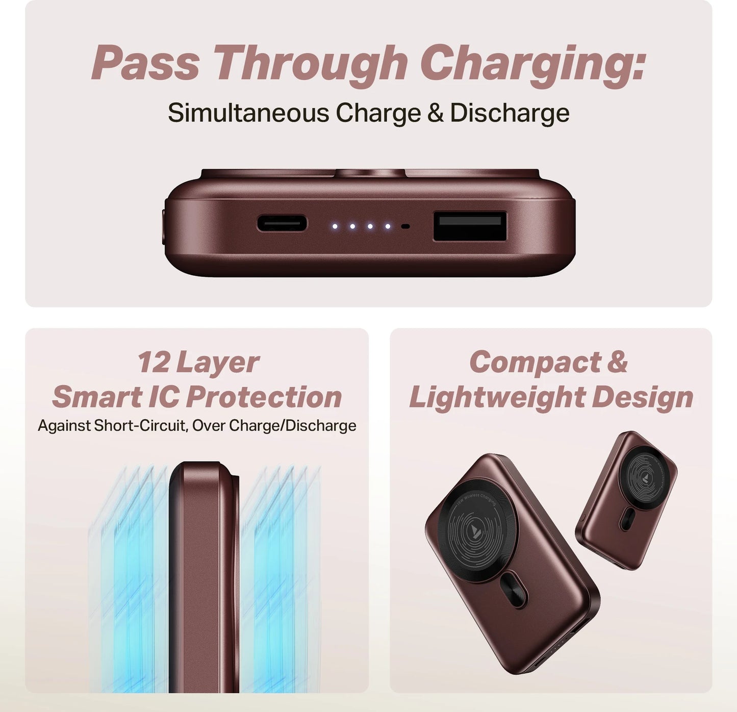 Boat EnergyShroom PB331 (Magsafe) 10000mAh Magnetic Wireless Powerbank